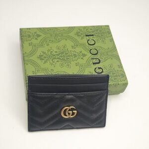 Gucci GG Marmont Black Leather Card Holder